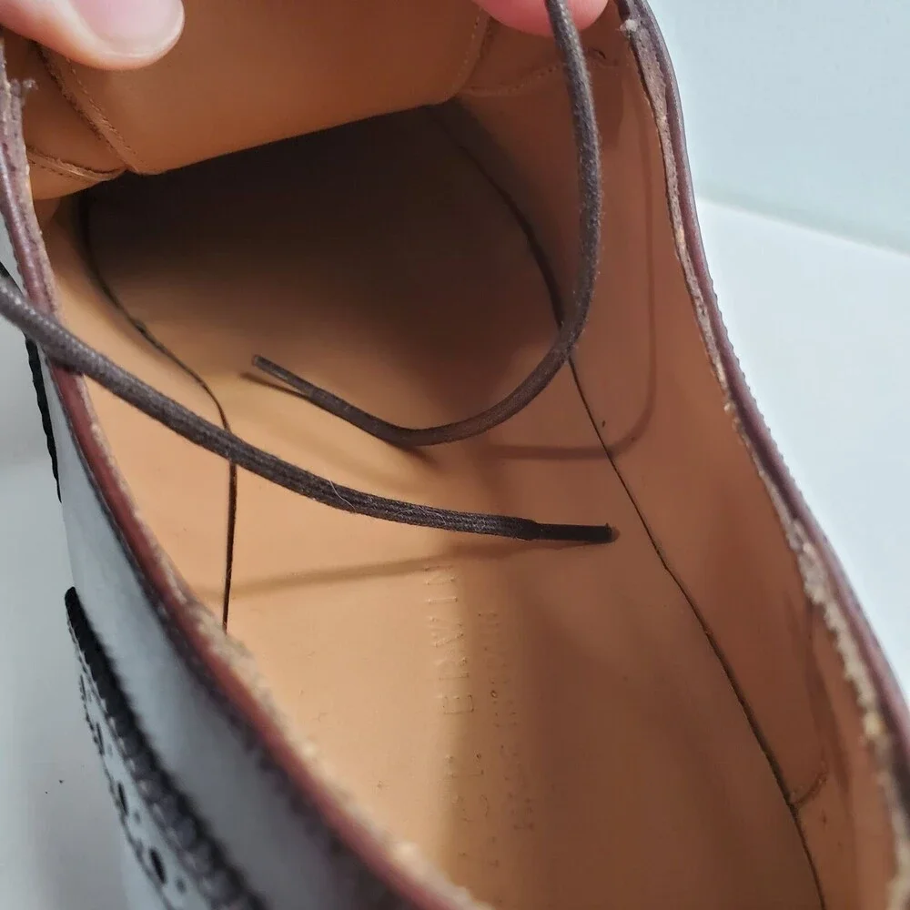 Sz 12 Jack Erwin Adam Wingtip Chocolate Men's Oxford Brogue Brown Dress Shoe